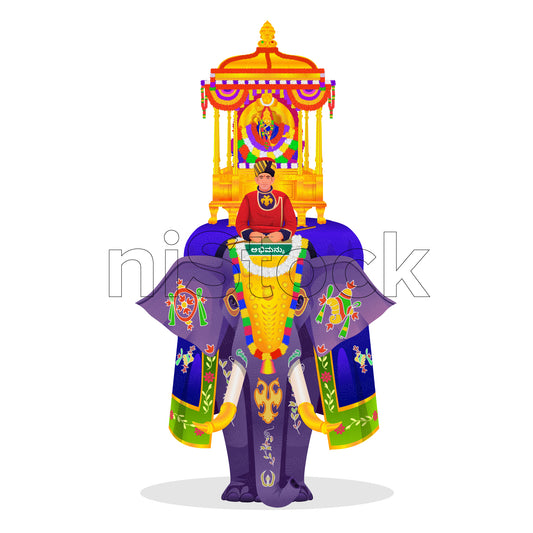 Mysore Dasara Procession, Digital Vector Illustration